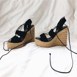 Saint Laurent Paris wedge sandals